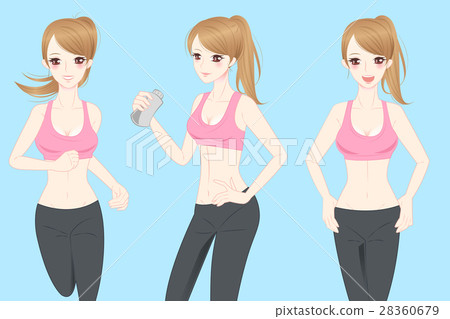 插图素材: beauty cartoon sport woman