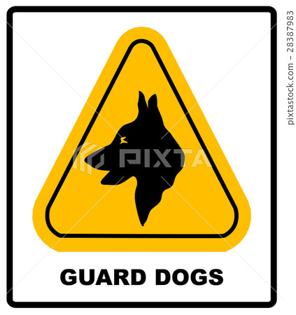black triangle warning guard dogs isolated 首页 插图 姿势/表情