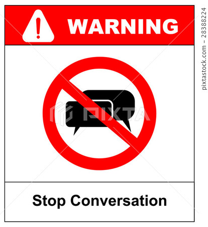 插图素材: no, stop sign, forbidden. head talking.