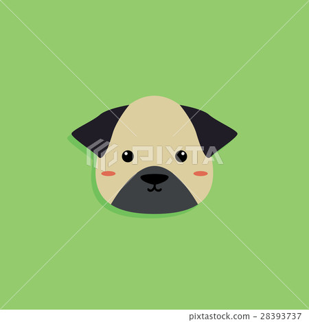 插图素材: dog cartoon face