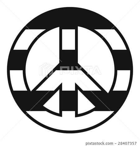 图库插图: lgbt peace sign icon, simple style