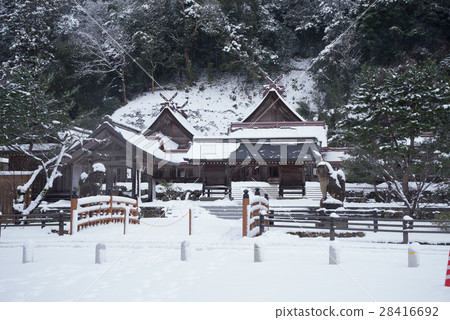 图库照片: satoru神社在冬天(松江市)