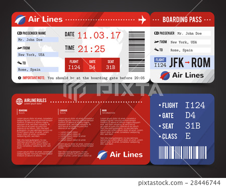 boarding card( ),boardingcard 插图素材: boarding pass design composition