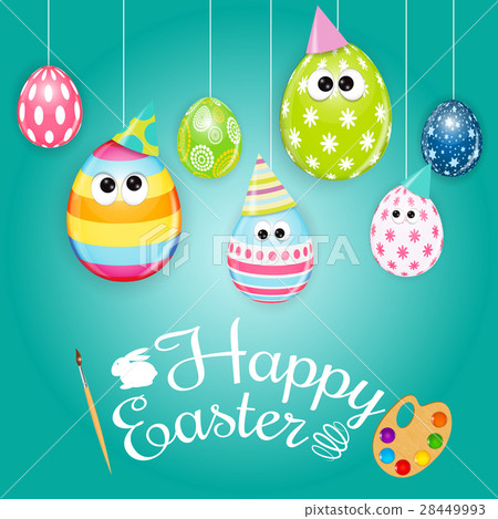插图素材: happy easter spring holiday background
