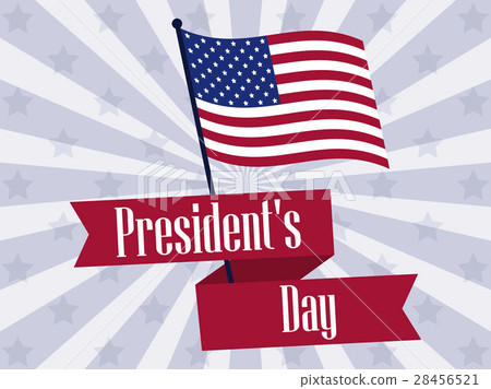 插图素材: happy presidents day. retro banner