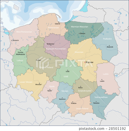 插图素材 map of poland