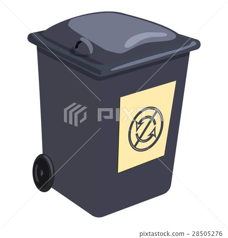 插图素材: trashcan icon, cartoon style