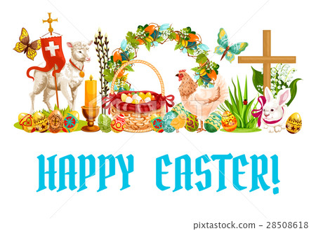 图库插图: easter spring holiday cartoon banner design