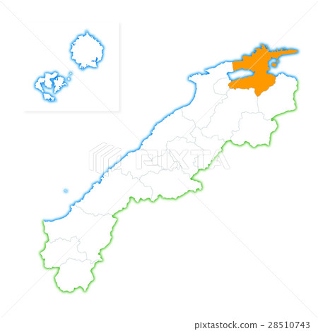 插图素材: 松江市 岛根县 地图