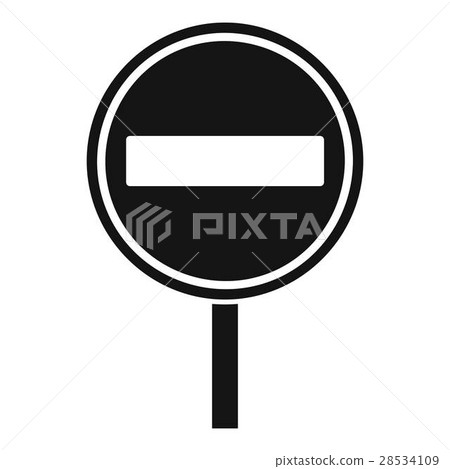 插图素材: no entry sign icon, simple style