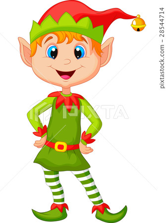 图库插图 cute and happy looking christmas elf