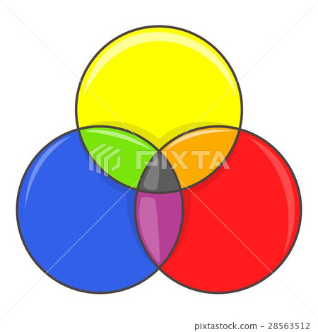 插图素材: cmyk color profile icon, cartoon style