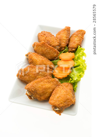 图库照片: fried chicken wing
