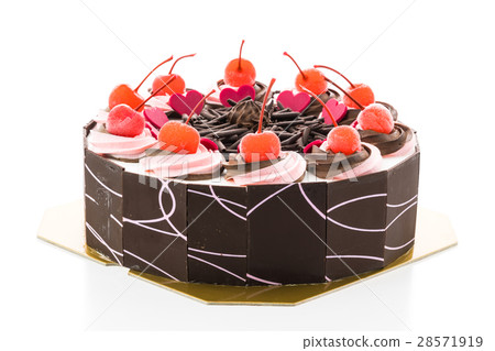 the cherry on top,crystalcherry 图库照片: chocolate cake with cherry on top