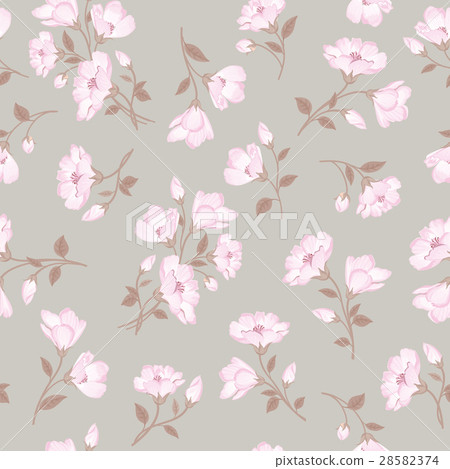 插图素材: floral pattern. flower seamless background