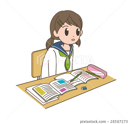 插图素材 美丽的女学生 查看全部