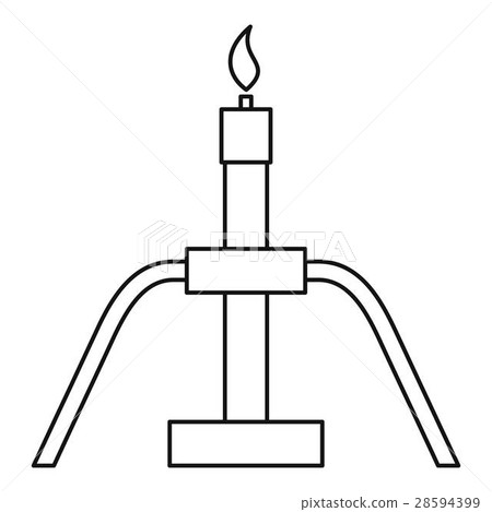 插图素材: burning oil gas flare icon, outline style