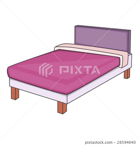 插图素材: bed icon, cartoon style