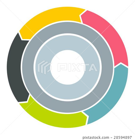 插图素材: colorful circle icon, flat style