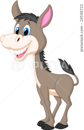 插图素材: cute donkey cartoon