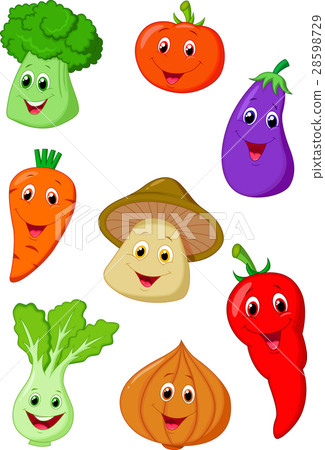 插图素材: cute vegetable cartoon