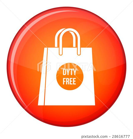 插图素材: duty free shopping bag icon, flat style