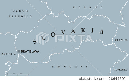 插图素材: slovakia political map