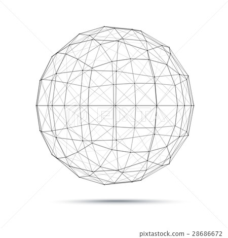 插图素材: geometric wire mesh sphere