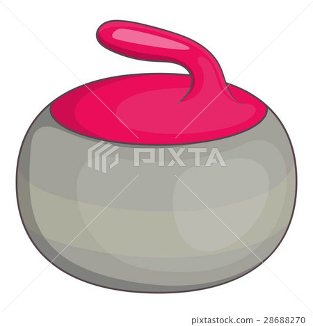 图库插图: curling stone icon, cartoon style