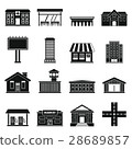 插图素材: city infrastructure items set flat icons