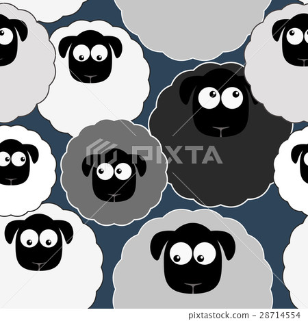 插图素材: seamless pattern with cute sheep. farm animals.