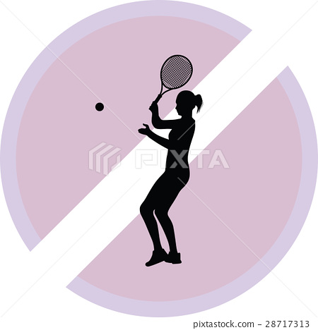 playtennis,playbasketball 插图素材: girl play tennis