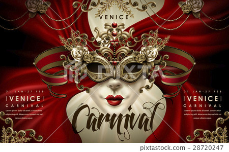 插图素材: venice carnival poster