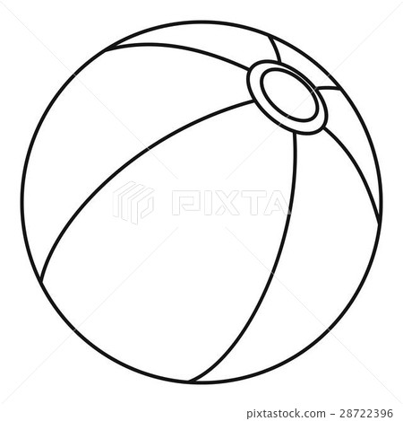 插图素材: beach ball, icon, outline style