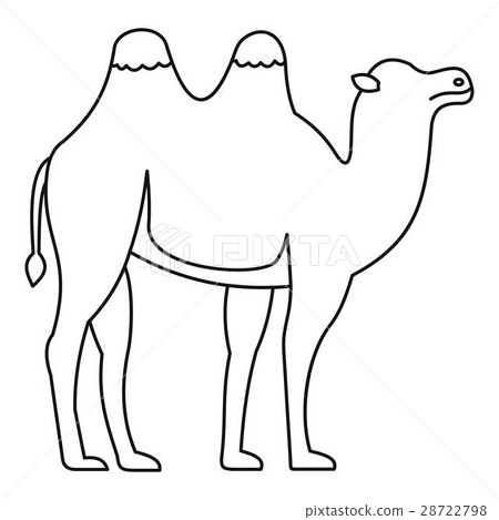 图库插图: bactrian camel icon, outline style