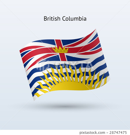 插图素材: canadian province of british columbia flag waving