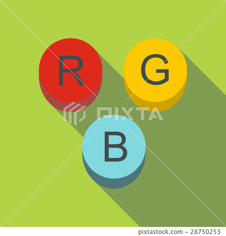插图素材: rgb button icon, flat style