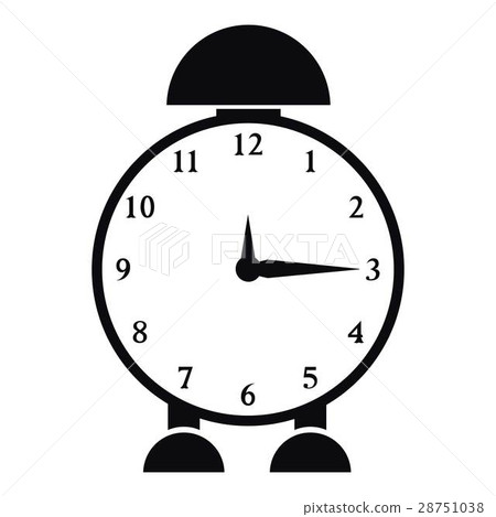 插图素材: alarm clock icon, simple style