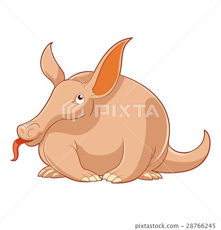 图库插图: cartoon smiling aardvark