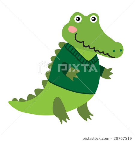 插图素材: cute cartoon crocodile