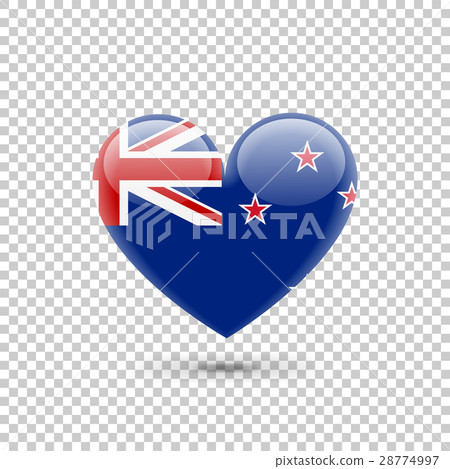 图库插图: new zealand flag heart icon