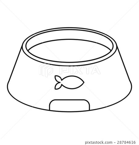 插图素材: bowl for animal icon, outline style