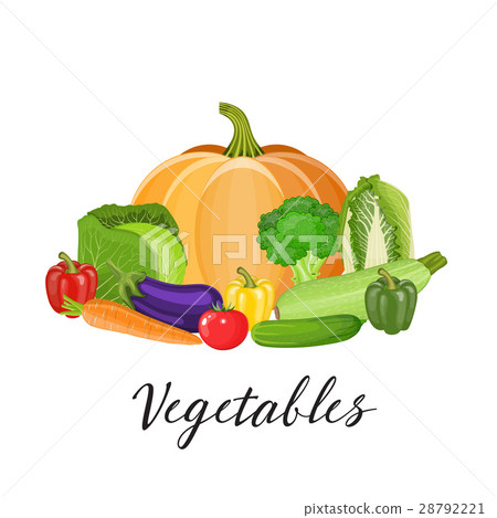 插图素材: set of vegetables. healthy food.