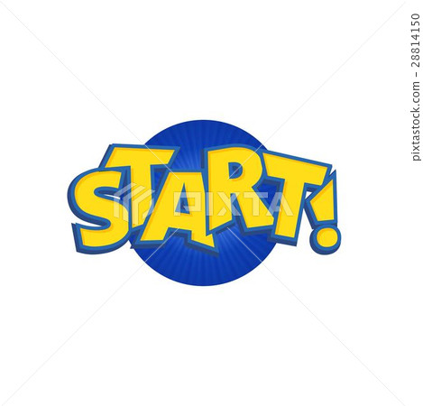 图库插图: start phrases written in a cartoon game