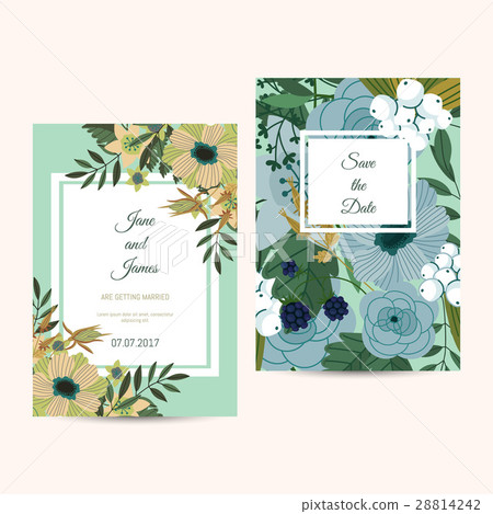 插图素材: cute wedding invitation template