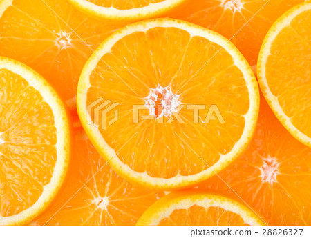 图库照片: sliced orange fruit on white background