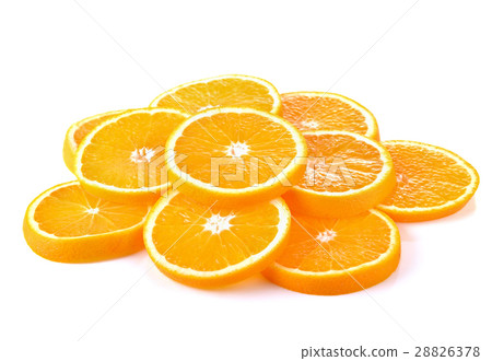 图库照片: sliced orange fruit on white background