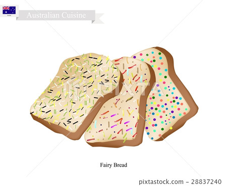 插图素材: fairy bread, a famous dessert of australia