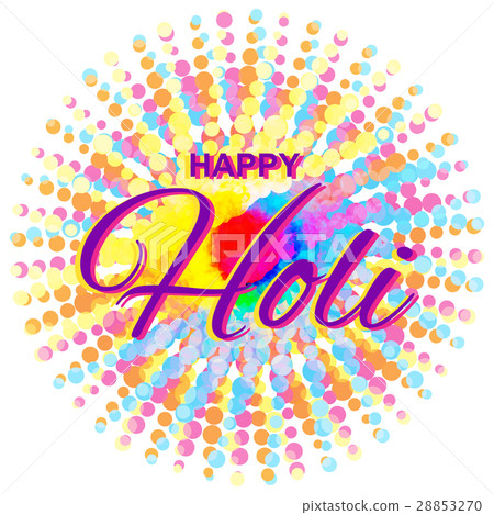 插图素材: happy holi spring festival with sample text