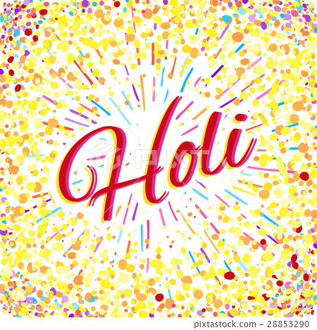 插图素材: happy holi spring festival with sample text